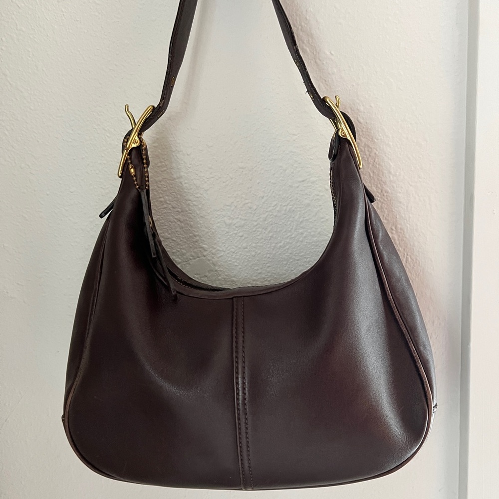 Vintage COACH LEGACY ZOE Crescent Shoulder Bag Style 9342 Dark Brown